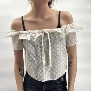 LUSH  Women's White off shoulder Blouse